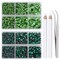 6400pcs Emerald & Peridot Hotfix Rhinestones – Mixed Sizes, Flatback Crystal Gems with Tweezers & Rhinestone Pen